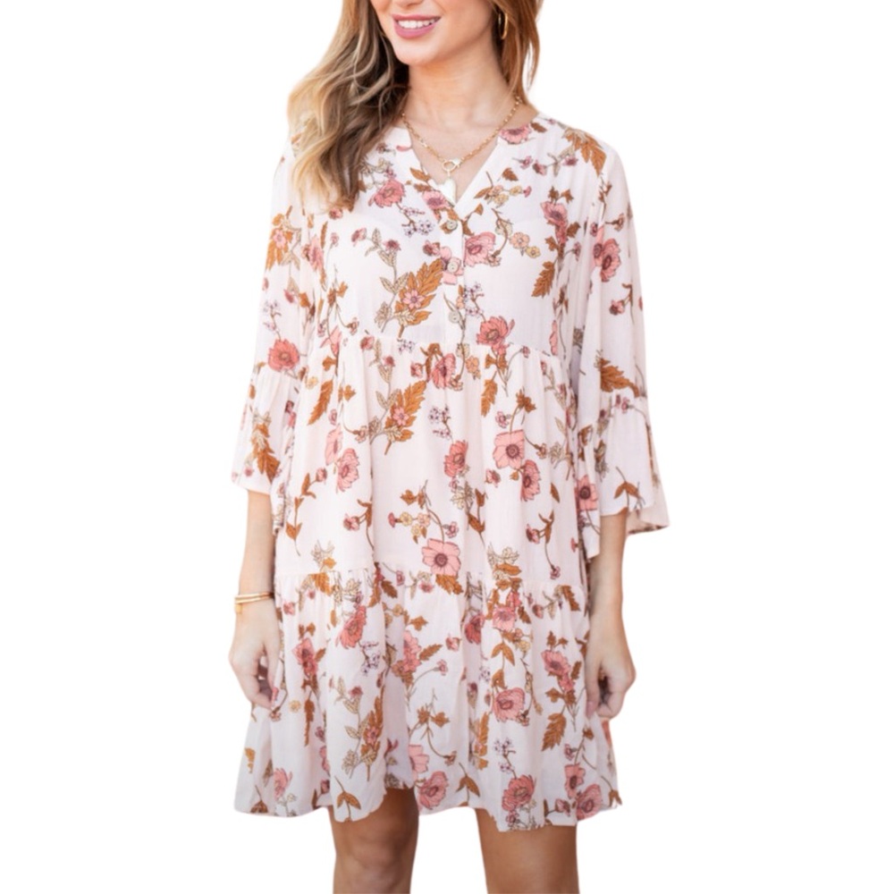 Mittoshop Blush Ruffled Sleeve Dress - Picture 2 of 5